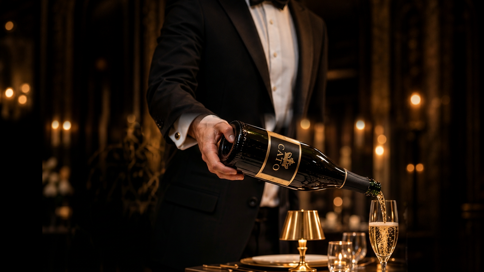 Sommelier schenkt champagne in tijdens een exclusieve gastbeleving